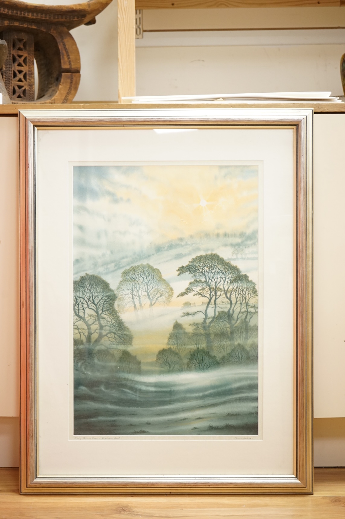 Andrew G. Bailey (contemporary), Early morning glow on Cardigan Road, Pembrokeshire, signed and titled to the mount, watercolour, 59 x 39cm